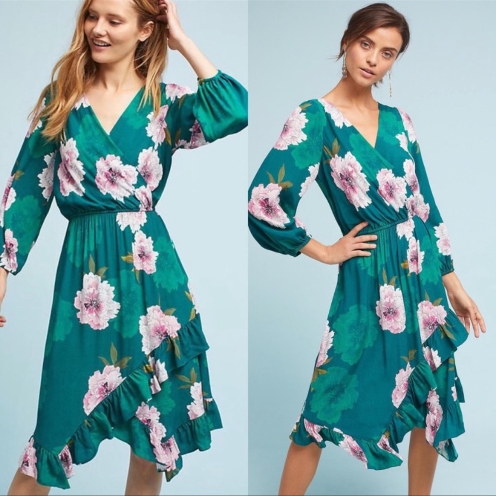 Plenty by Tracy Reese | green midi dress | L